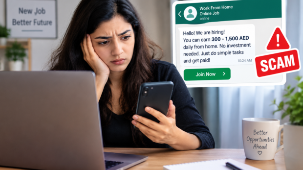 Online job scam involving promises of easy money