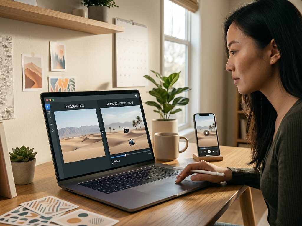 AI image to video tool turning a photo into an animated video