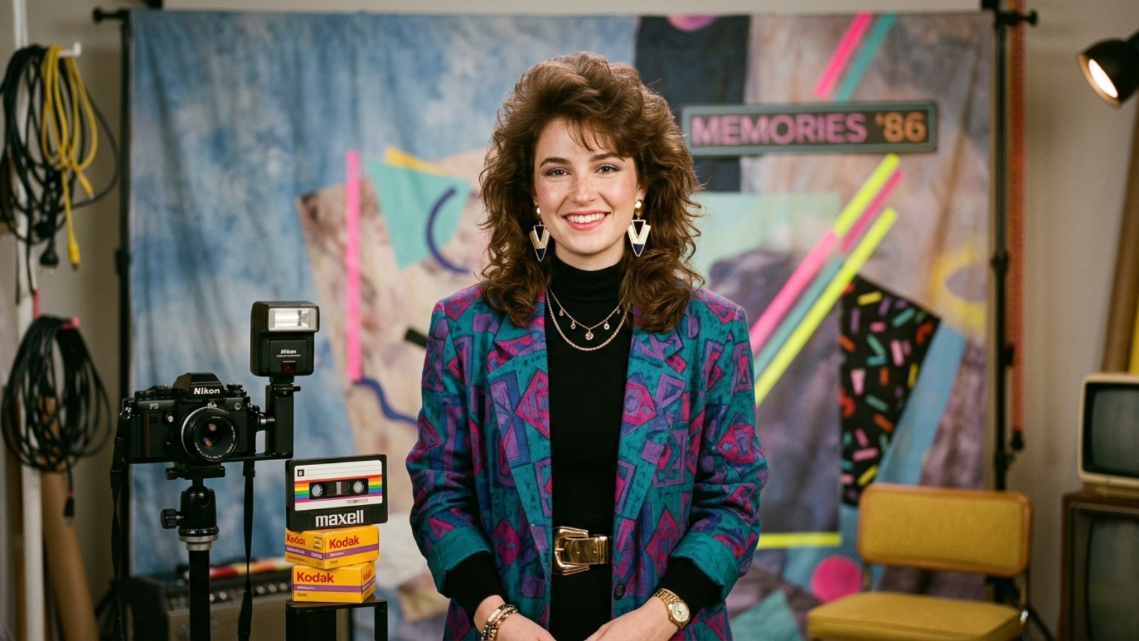 80s AI photo trend creating a realistic retro 1980s portrait