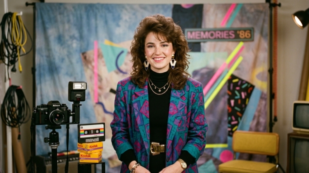 80s AI photo trend creating a realistic retro 1980s portrait